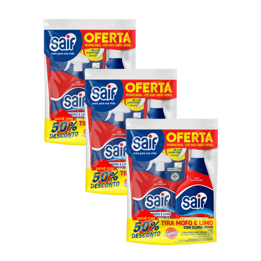 Kit com 3 Tira Mofo + Refil 500ml Cada Saif - e - dona