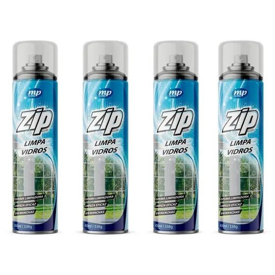 Kit com 4 Limpa Vidro Spray 400ml Trad Zip - e - dona