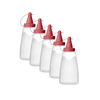 Kit com 5 Bisnagas Plásticas Vermelhas para Condimentos 210ml