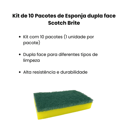 Kit de 10 Pacotes de Esponja Dupla Face Scotch - Brite - e - dona