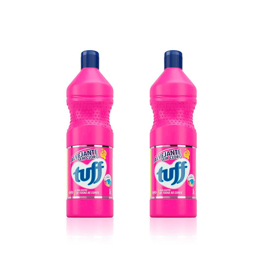Kit de 2 Alvejantes Tira manchas Sem Cloro Tuff Start 1 Litro para roupas brancas e coloridas - e - dona