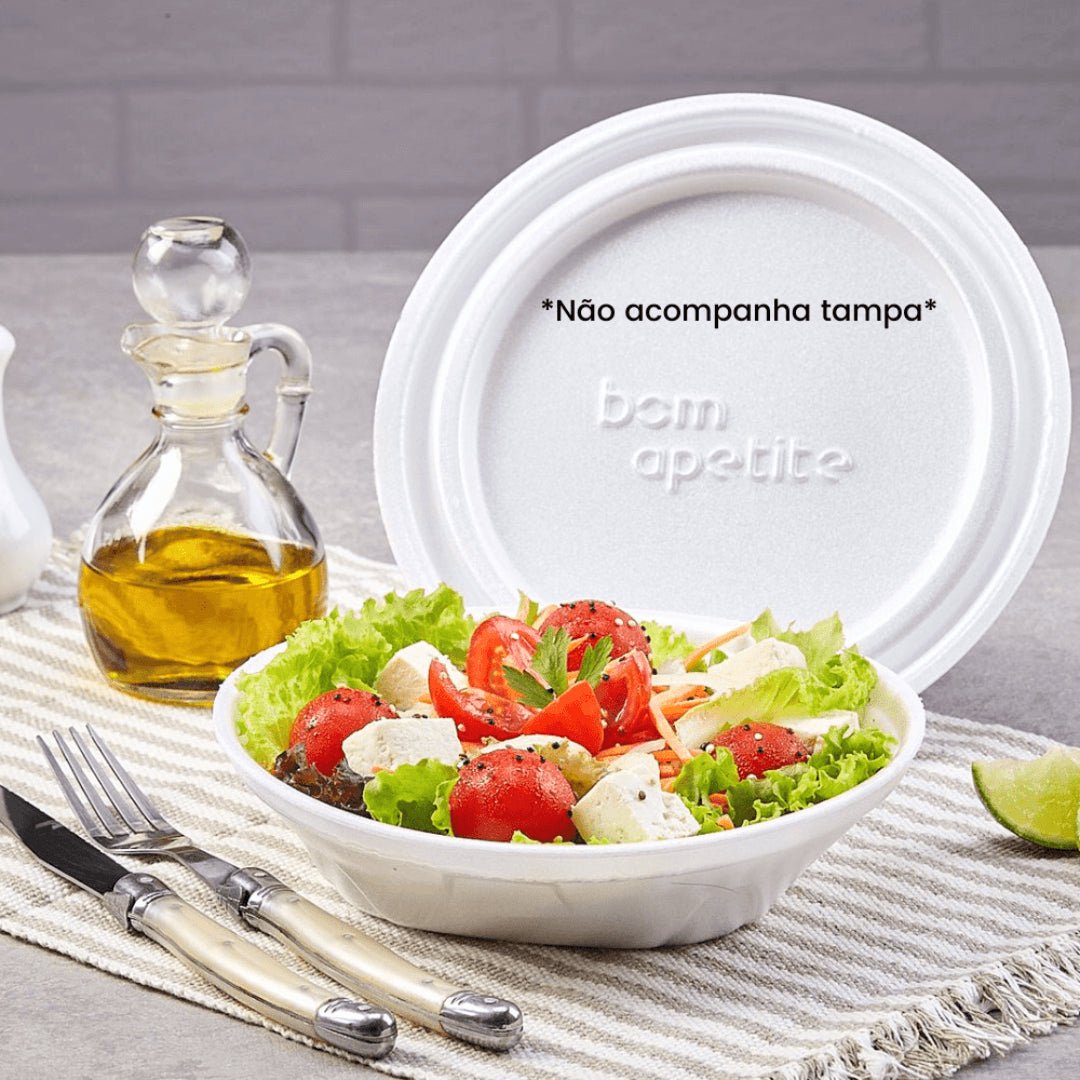Kit de 2 Pacotes de Marmitex de Isopor 500ml sem tampa Bom Apetite com 50 unidades - e - dona