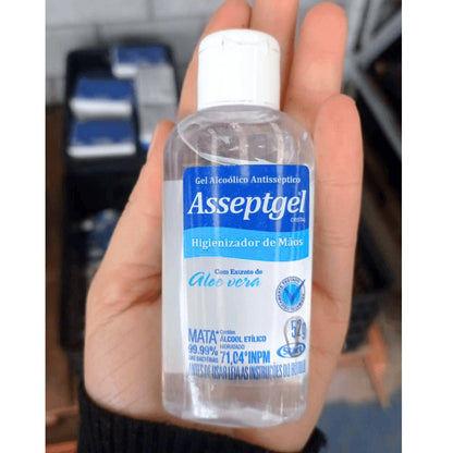 Kit de 3 Álcoois em Gel 71,04Á de bolso com Aloe Vera Asseptgel Cristal Start 52g - e - dona