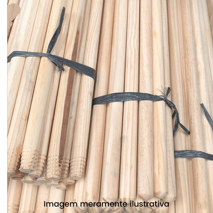 Kit de 3 Cabos de Madeira para Vassoura / Rodo com Rosca 1,50 m DSR - e - dona