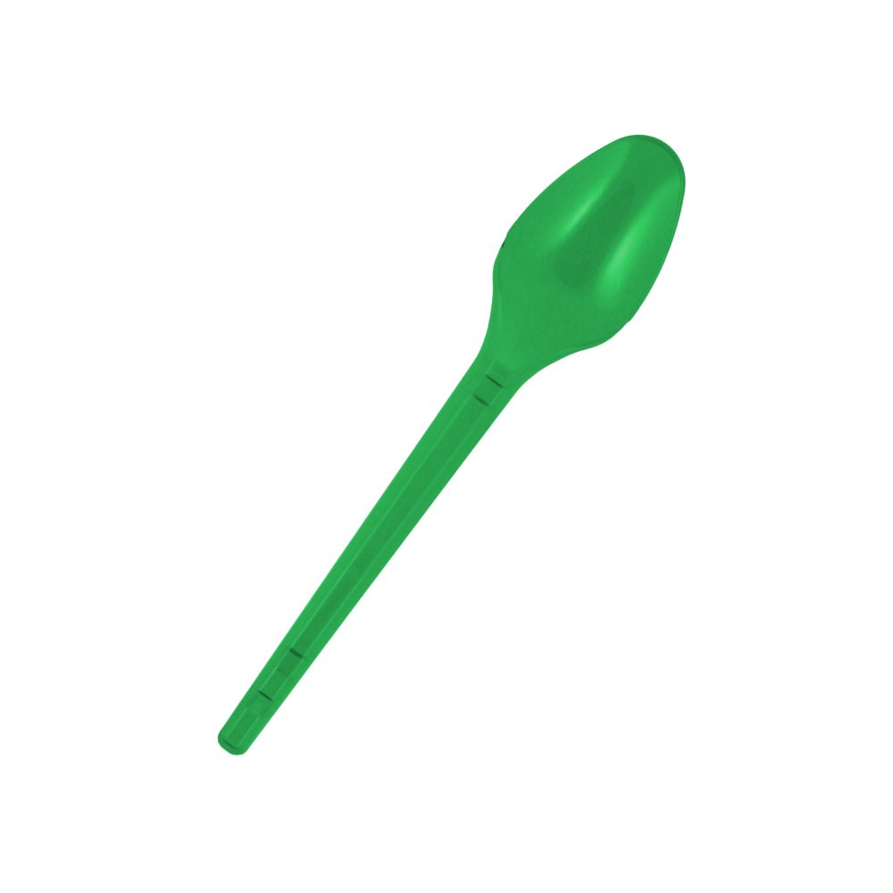 Kit de Colher para Sobremesa 12,35cm Verde Strawplast 4 Pacotes com 50 unidades - e - dona