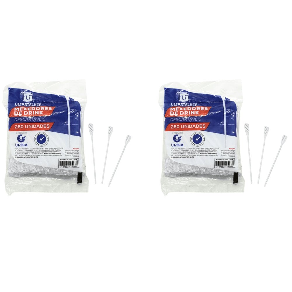 Kit de Mexedor para Drink Cristal Ultra 2 Pacotes com 250 unidades - e - dona