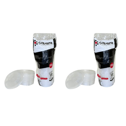 Kit de Tampa Translúcida para copos 250/300/330 com furo TC300 Copaza 2 Pacotes com 50 unidades - e - dona