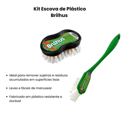 Kit Escova de Plástico Brilhus - e - dona