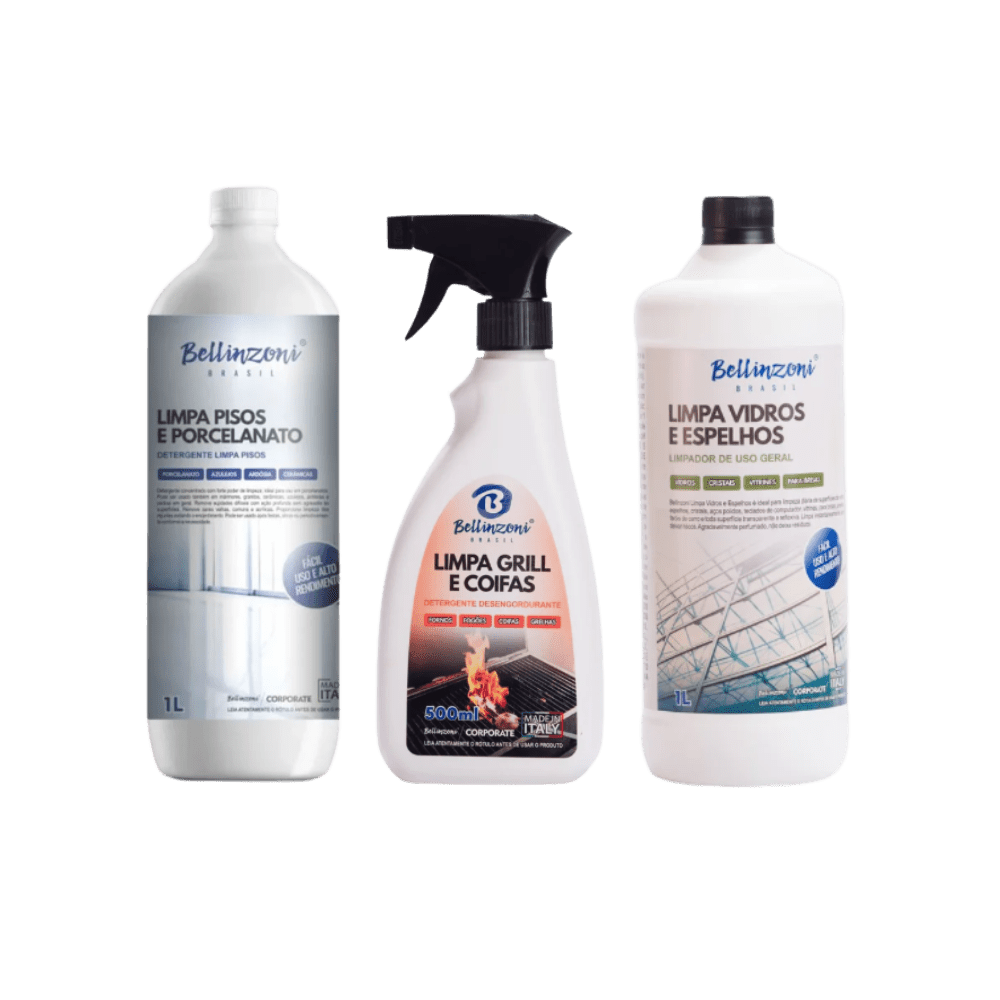 Kit Limpa Vidros, Espelhos, Pisos e Grelha Bellinzoni - e - dona
