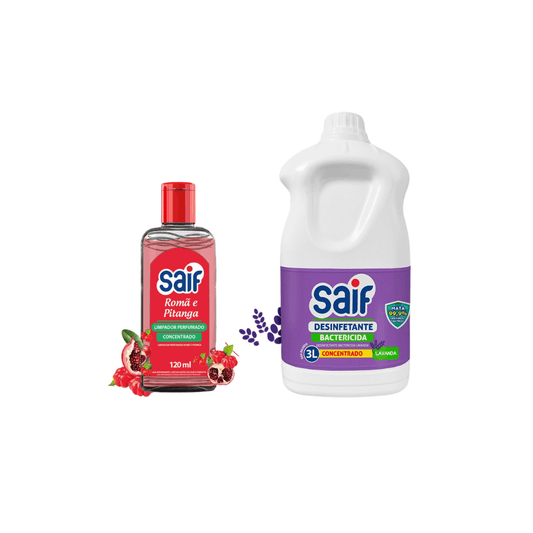 Kit Limpador Perfumado Roma e Pitanga 120ml + Desinfetante 3 Litros Lavanda Saif - e - dona
