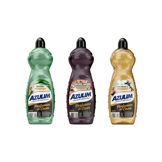 Kit Limpadores Azulim 1L – Ameixa Negra, Bambu & Chá Branco - e - dona