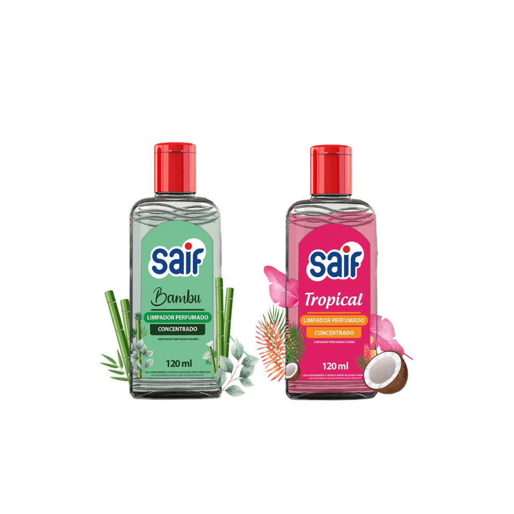 Kit Limpadores Perfumados Concentrado Saif – Tropical e Bambu 120ml Cada - e - dona