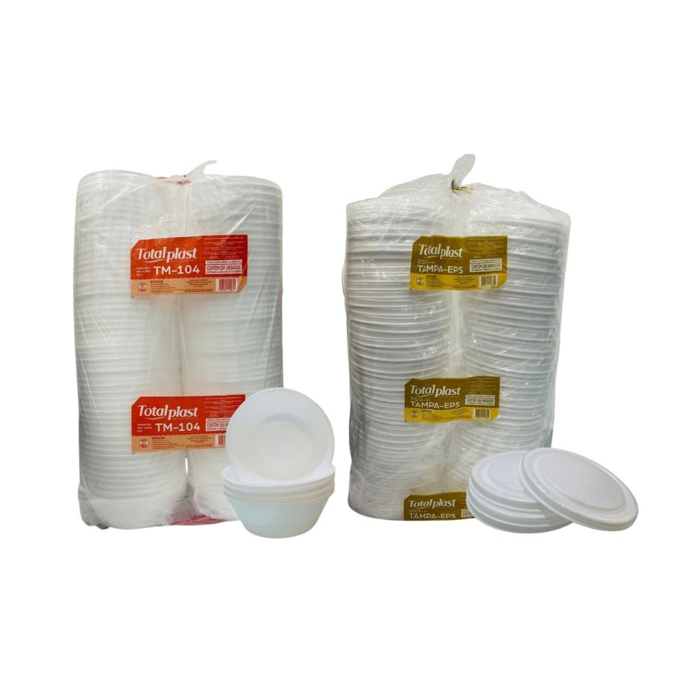 Kit Marmitex Isopor 1100ml com Tampa - e - dona