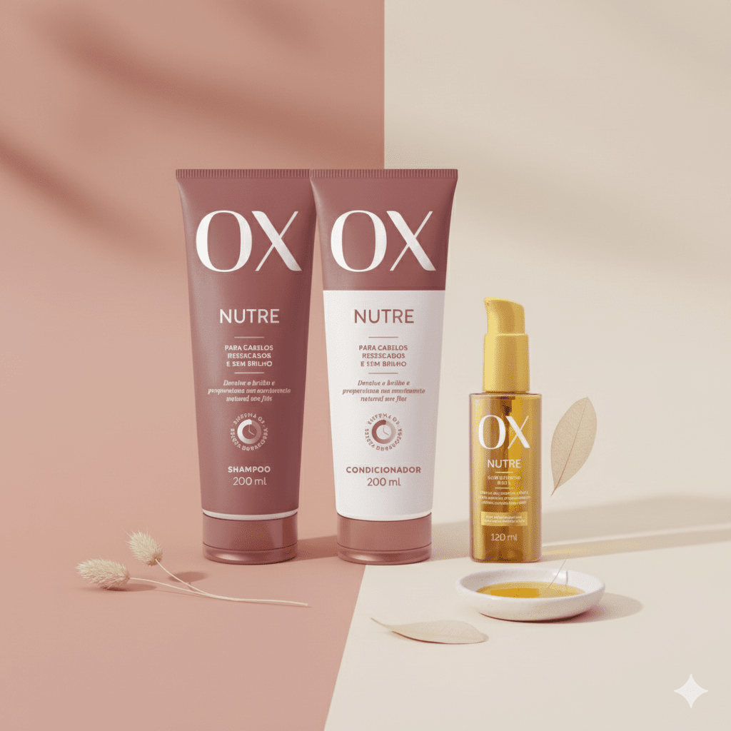 Kit OX Nutre Shampoo 200ml + Condicionador 200ml + Óleo Nutritivo 120ml - e - dona