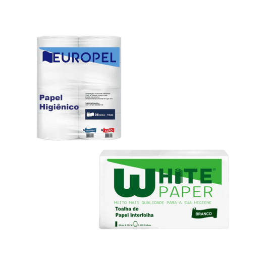 Kit Pano Interfolha 2 Dobras 21x22cm White Paper - e - dona