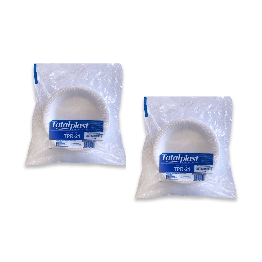 Kit Prato Isopor Raso 21 Cm Totalplast Com 20 Unidades - e - dona