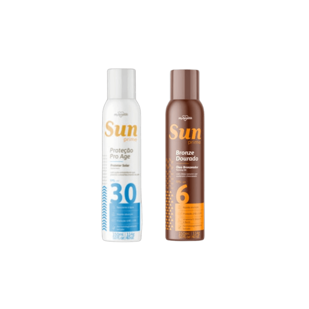 Kit Protetor Solar Spray FPS30 + Óleo Bronzeador FPS6 150ml Cada - e - dona