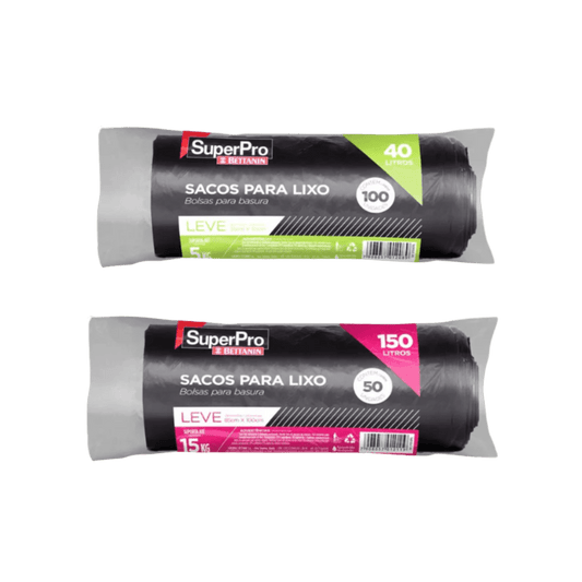 Kit Saco para Lixo 150L Preto Bettanin - e - dona