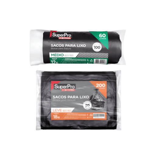 Kit Saco para Lixo 200L Preto Bettanin - e - dona