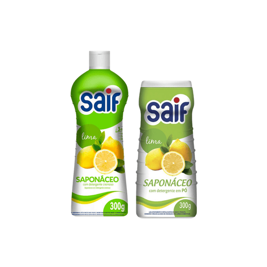 Kit Saponáceo Cremoso 300g + Kit Saponáceo Pó 300g Saif Lima - e - dona