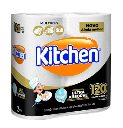 Papel Toalha para Cozinha Kitchen - 2 Rolos