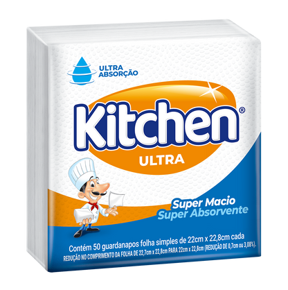 Guardanapo 22,7x22,8cm Folha Simples Kitchen - 50 Folhas
