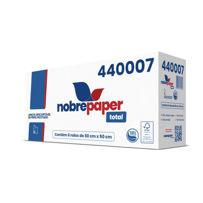 Lençol Hospitalar de Papel 50x50cm 100% celulose Nobre com 6 rolos Ideal para Clínicas, Hospitais, Consultórios e Estética - e - dona