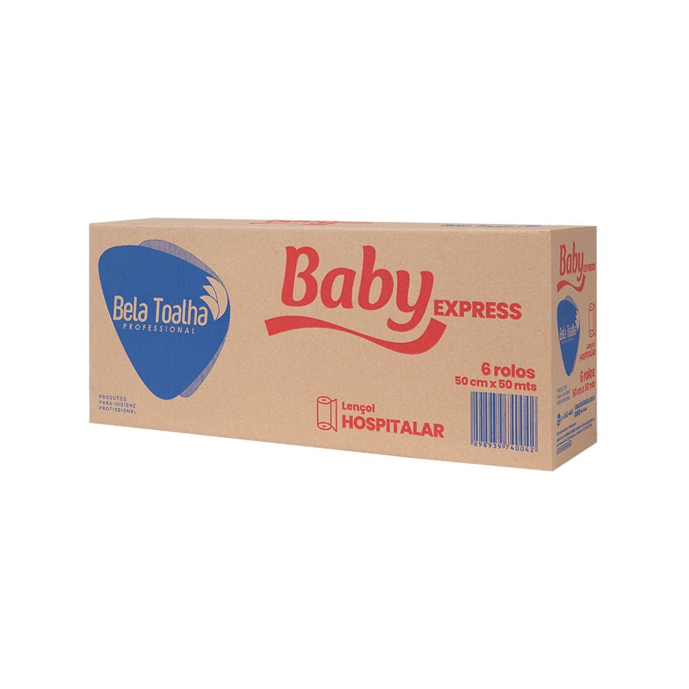 Lençol Hospitalar de Papel 50x50cm Branco Baby com 6 rolos Ideal para Clínicas, Hospitais, Consultórios e Estética - e - dona