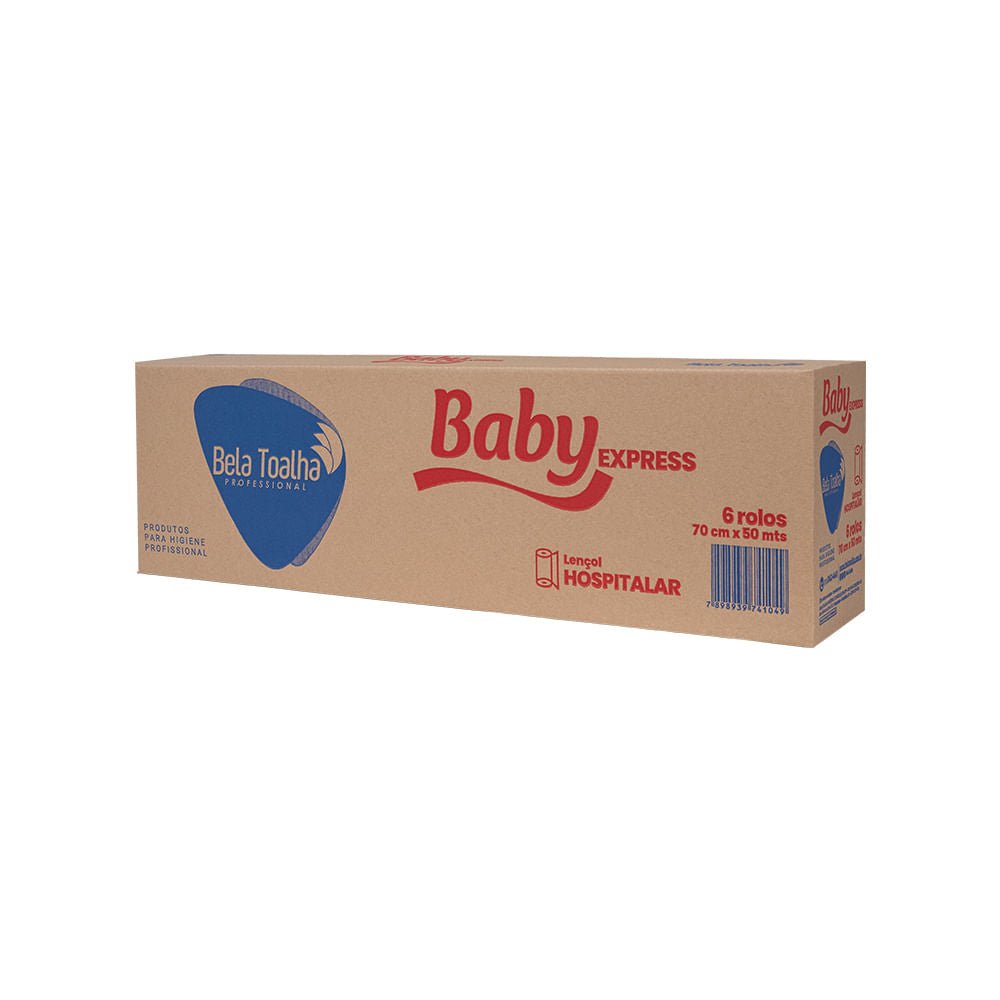 Lençol Hospitalar de Papel 70x50cm Branco Baby com 6 rolos Ideal para Clínicas, Hospitais, Consultórios e Estética - e - dona