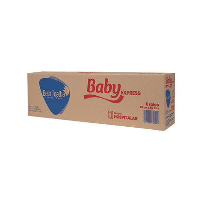 Lençol Hospitalar de Papel 70x50cm Branco Baby com 6 rolos Ideal para Clínicas, Hospitais, Consultórios e Estética - e - dona