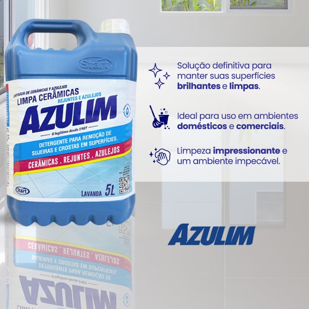 Limpa Cerâmica, Azulejo e Rejunte Lavanda Azulim 5 litros - e - dona