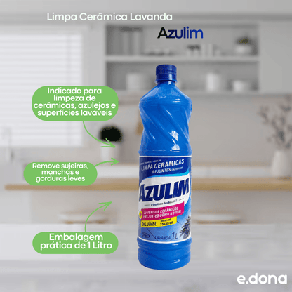 Limpa Cerâmica Lavanda Azulim 1 Litro - e - dona