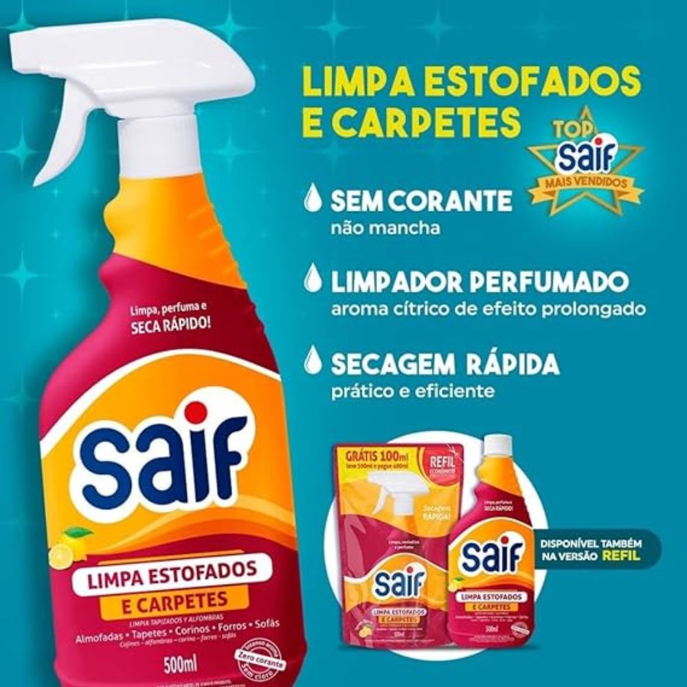 Limpa Estofados 500ml Saif Spray - e - dona