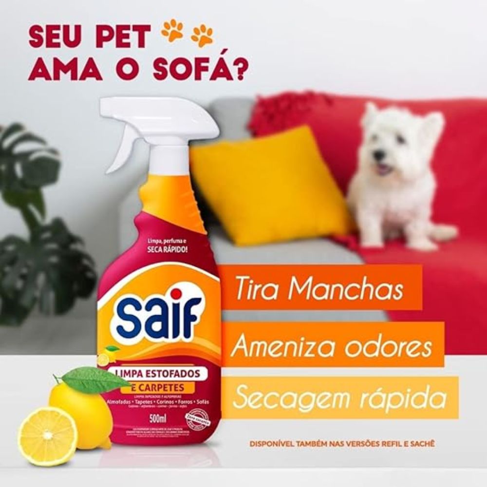 Limpa Estofados 500ml Saif Spray - e - dona