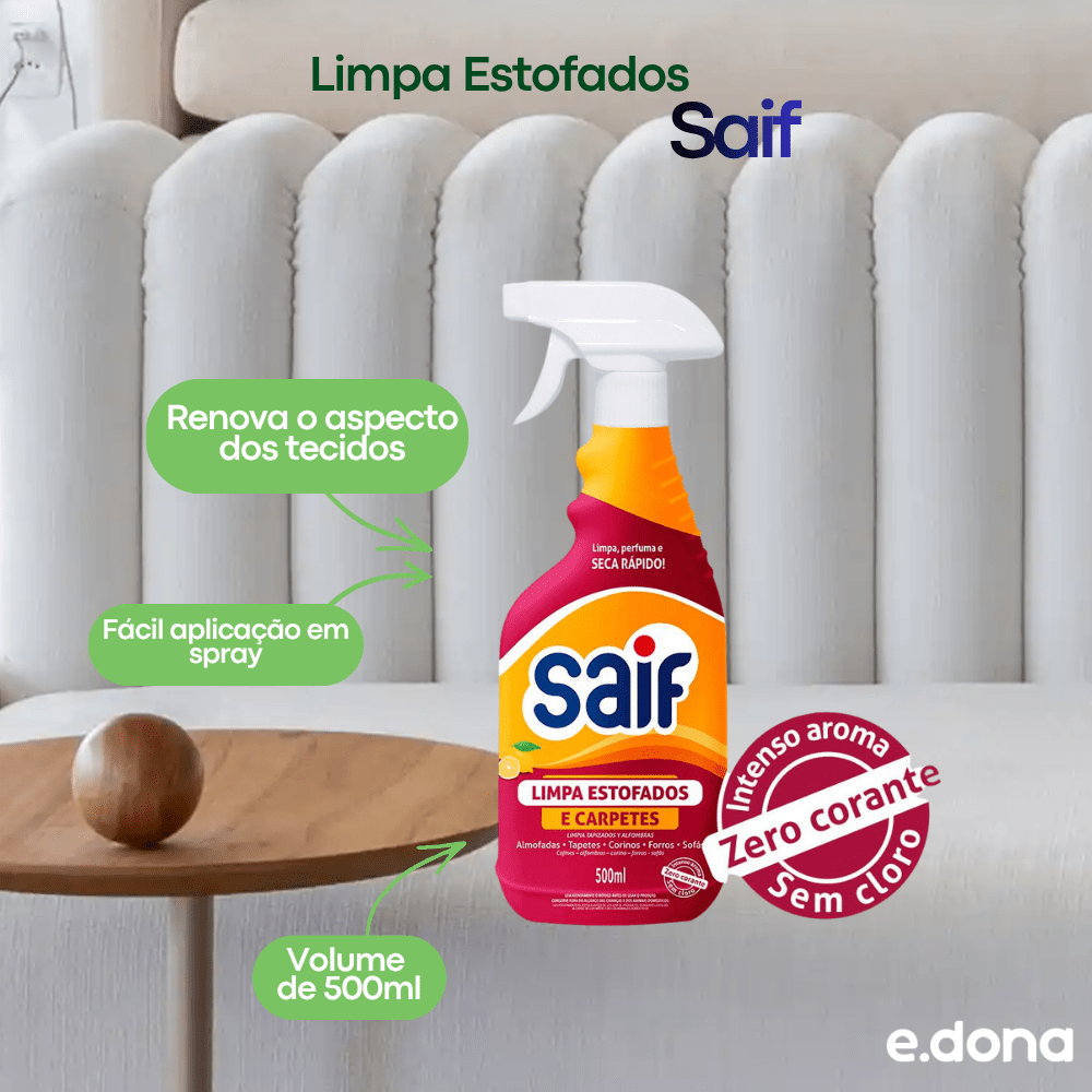 Limpa Estofados 500ml Saif Spray - e - dona