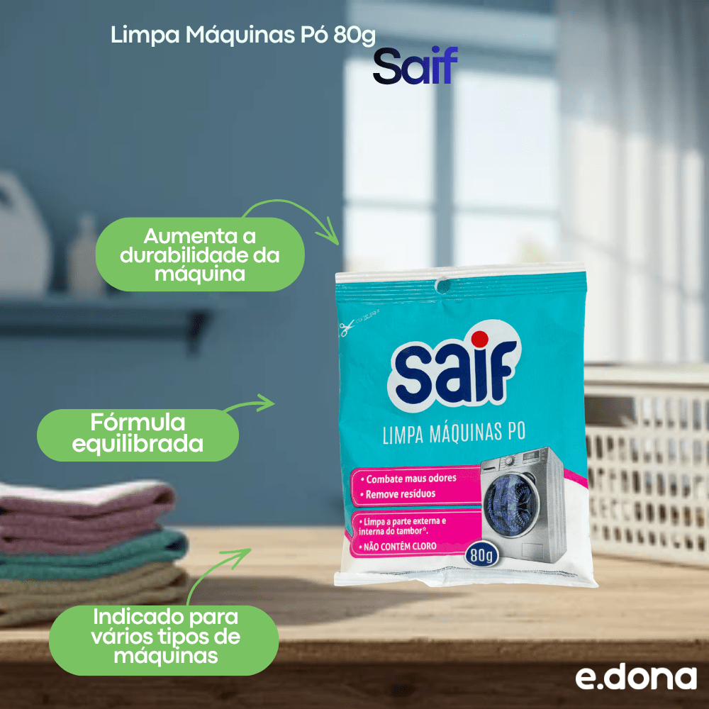 Limpa Máquinas Pó 80g Saif - e - dona