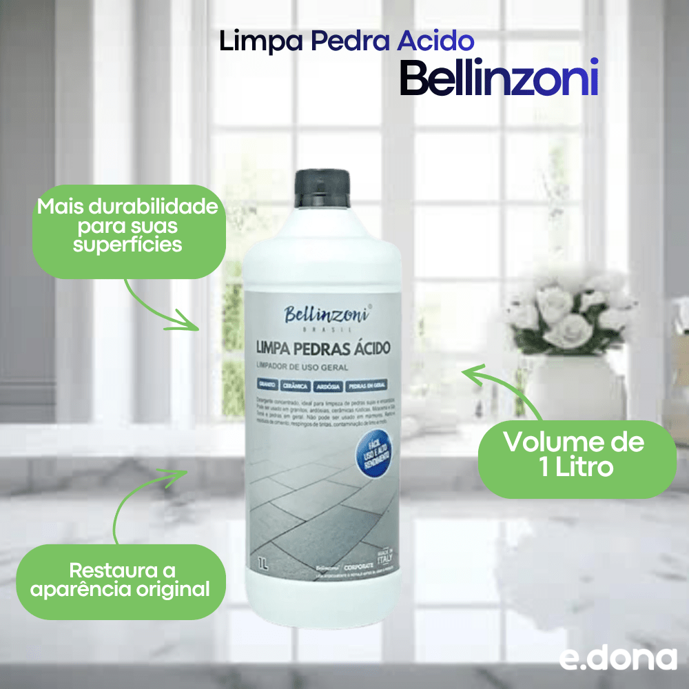 Limpa Pedra 1 Litro Acido Bellinzoni - e - dona