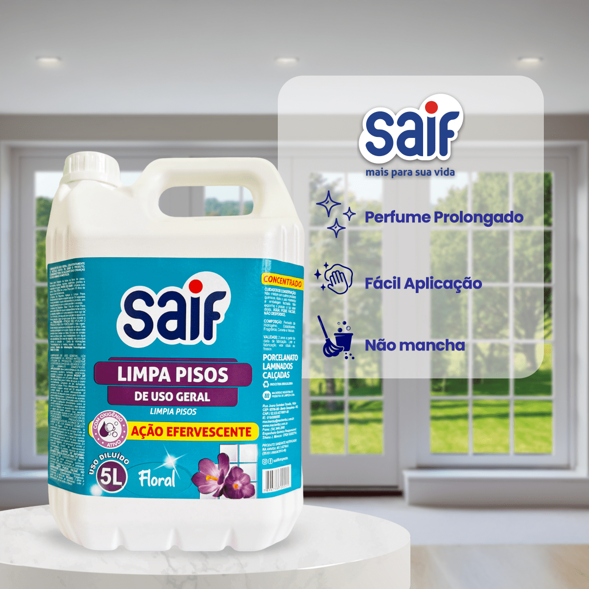 Limpa Piso 5L Floral Saif - e - dona