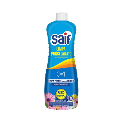 Limpa Porcelanato 1L Saif - 3 em 1 Limpa, Perfuma e dá Brilho - e - dona