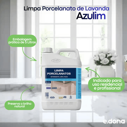 Limpa Porcelanato de Lavanda Azulim - 5 Litros - e - dona