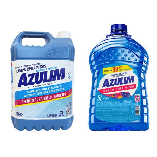 Limpa Rejunte Lavanda 5 Litros + Desinfetante Mariner 5 Litros Azulim - e - dona