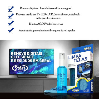 Limpa telas Start 120ml Ideal para notebook, tablet, celulares, câmeras e óculos - e - dona