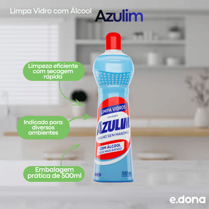 Limpa Vidro com Álcool Azulim 500ml - e - dona