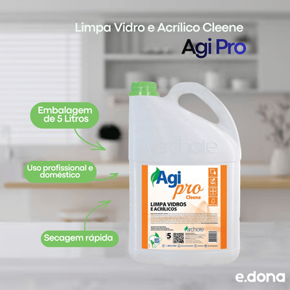 Limpa Vidro e Acrílico Cleene Agi Pro 5 Litros - e - dona