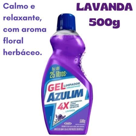 Limpador Desinfetante Concentrado em Gel Lavanda Azulim 500ml - e - dona
