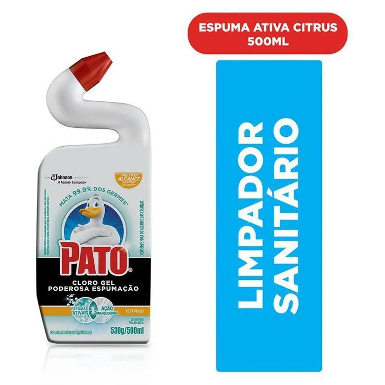 Limpador Desinfetante Sanitário Cloro Gel Espumação Pato 500ml - e - dona