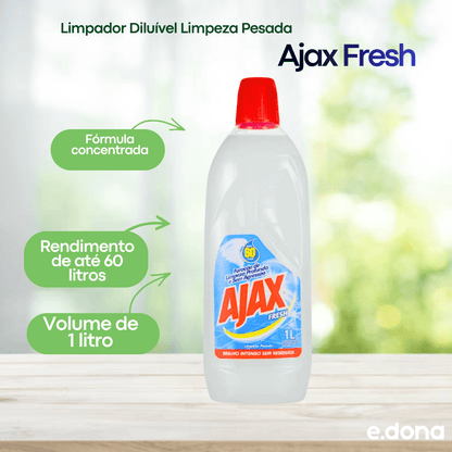 Limpador Diluível Limpeza Pesada Fresh Ajax 1 Litro - e - dona
