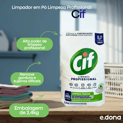 Limpador em Pó Cif Limpeza Profissional 2,4kg - e - dona