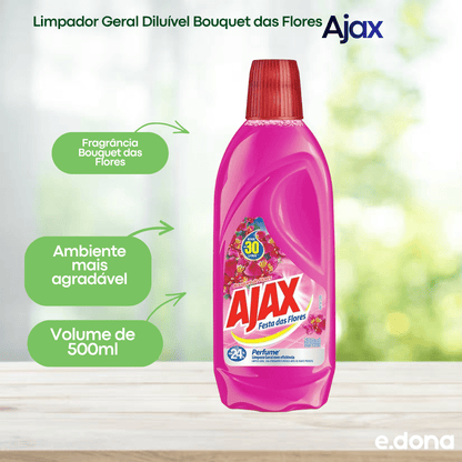 Limpador Geral Diluível Bouquet das Flores Ajax 500ml - e - dona