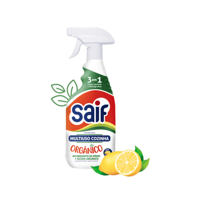 Limpador Multiuso Bicarbonato de Sódio + Álcool Squeeze 500ml Saif - e - dona